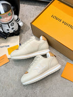 Thick Sole Logo Sneakers | Unisex Couple Style | Calfskin Leather