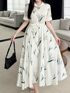 Lily of the Valley Print Shirt Dress