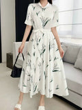 Lily of the Valley Print Shirt Dress