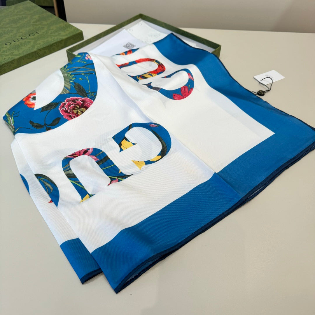 Floral Silk Square Scarf