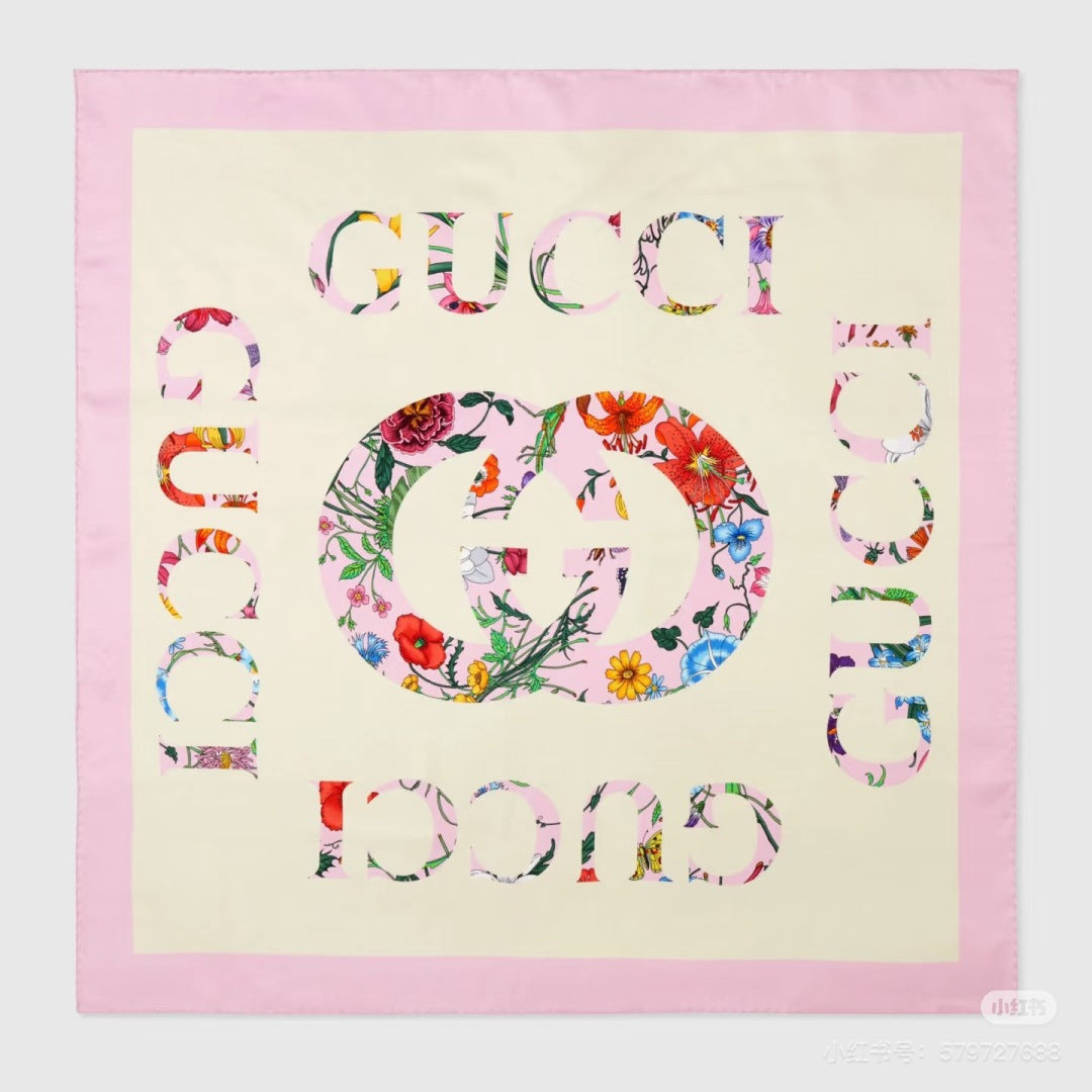 Floral Silk Square Scarf