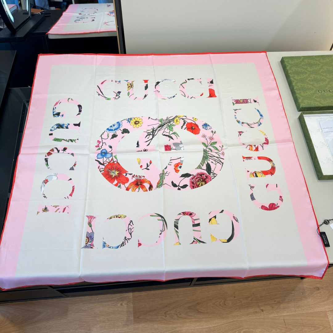 Floral Silk Square Scarf