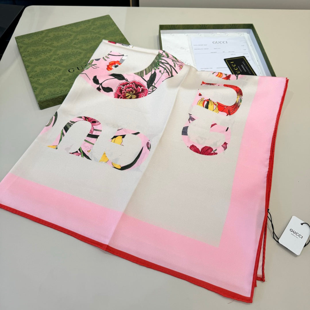 Floral Silk Square Scarf