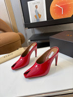 Spring Summer Peep-Toe Metal Heel Pump