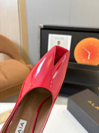 Spring Summer Peep-Toe Metal Heel Pump
