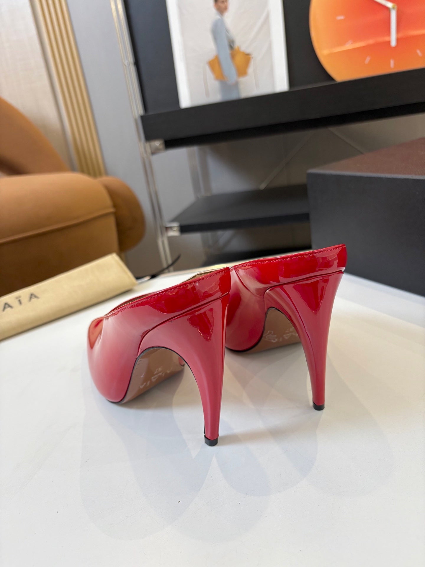 Spring Summer Peep-Toe Metal Heel Pump