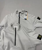 Half-Zip High-Neck Cotton Terry Sweatshirt