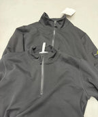 Half-Zip High-Neck Cotton Terry Sweatshirt