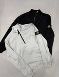 Half-Zip High-Neck Cotton Terry Sweatshirt