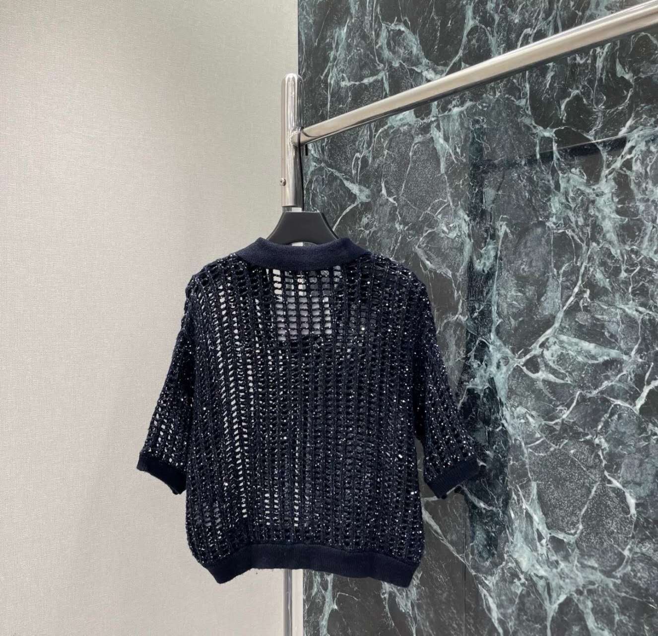 2026 Early Autumn Open-Knit Polo Shirt