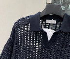 2026 Early Autumn Open-Knit Polo Shirt