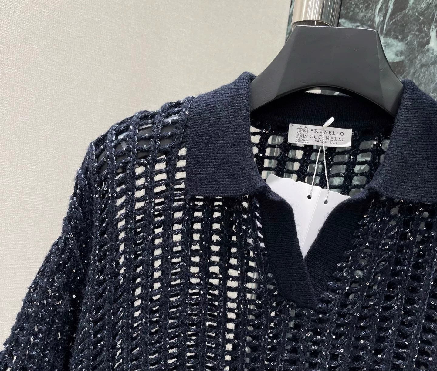2026 Early Autumn Open-Knit Polo Shirt
