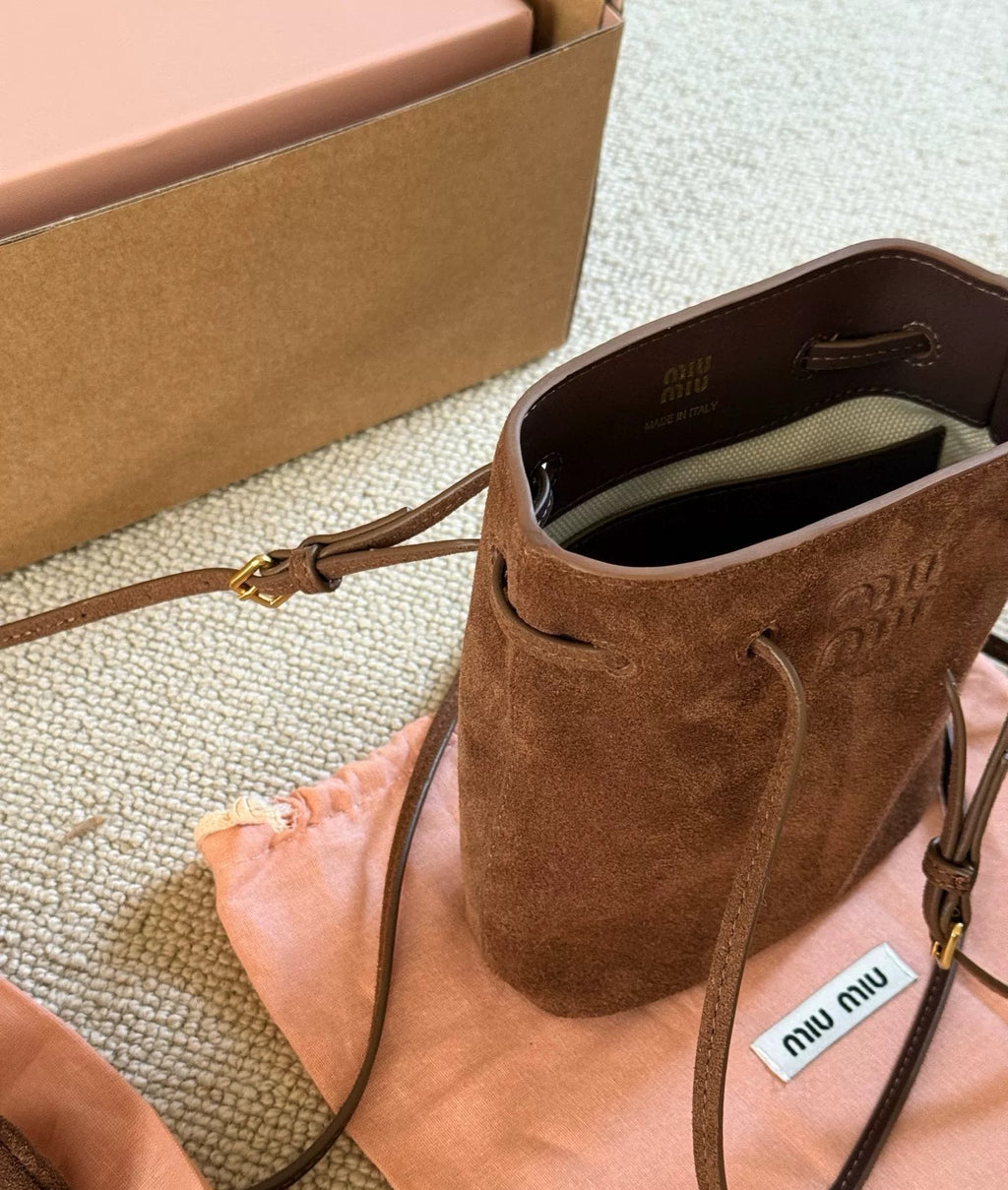MM Suede Bucket Bag
