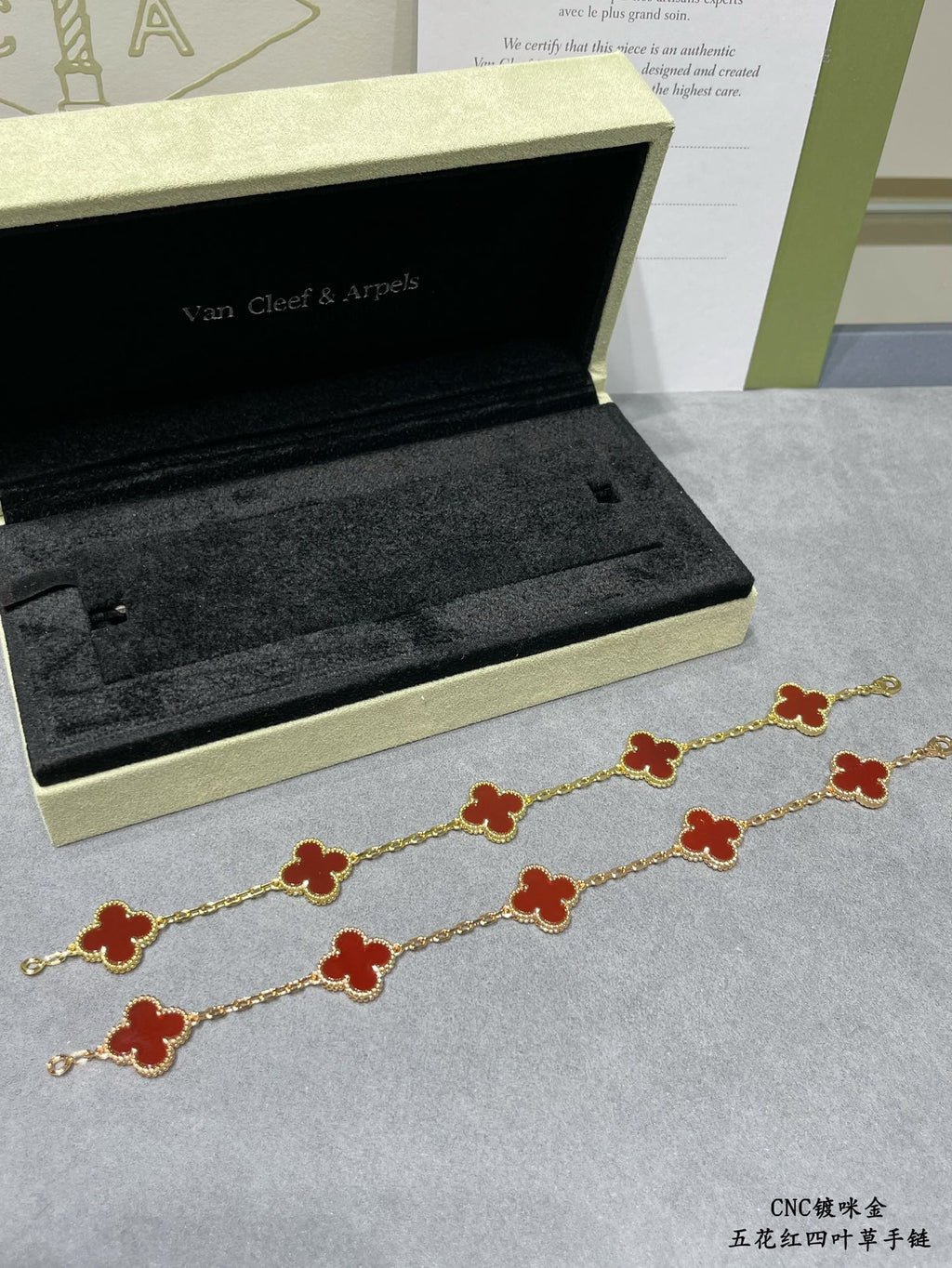 Four-Leaf Clover Stone Bracelet | Premium Quality|