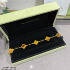 Four-Leaf Clover Stone Bracelet | Premium Quality|