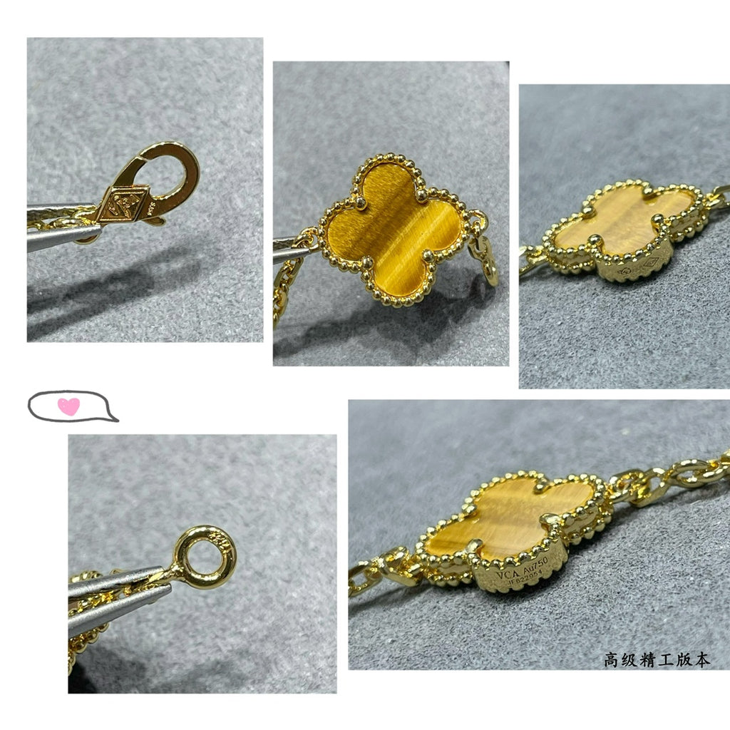 Four-Leaf Clover Stone Bracelet | Premium Quality|