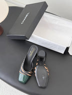 Square-Toe Block Heel Mule