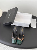 Square-Toe Block Heel Mule
