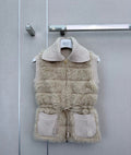 Shearling & Knit Collar Down Vest