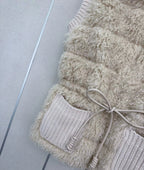 Shearling & Knit Collar Down Vest