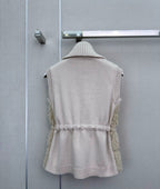 Shearling & Knit Collar Down Vest
