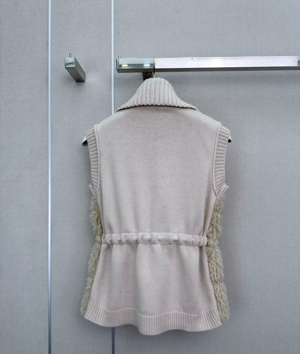 Shearling & Knit Collar Down Vest