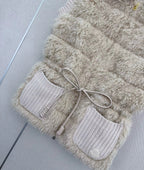 Shearling & Knit Collar Down Vest