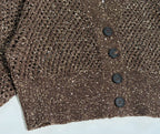 Open-Knit Sequin V-Neck Cashmere Blend Cardigan | 1480370