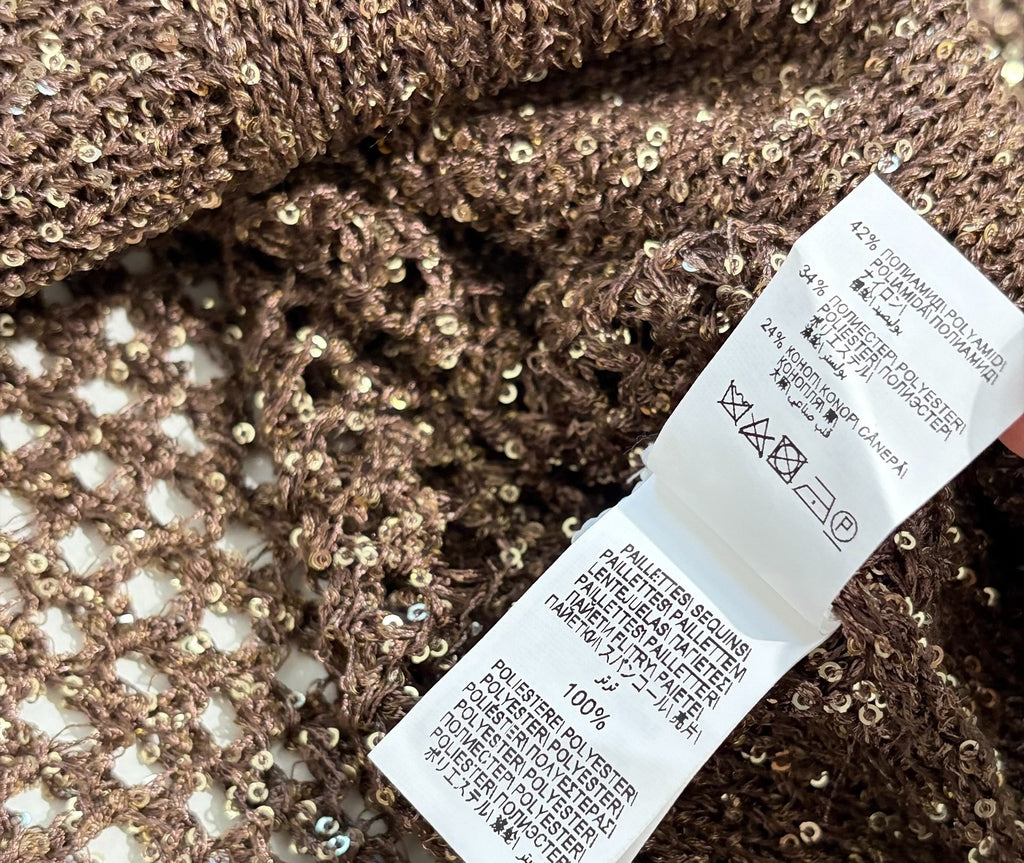 Open-Knit Sequin V-Neck Cashmere Blend Cardigan | 1480370