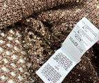 Open-Knit Sequin V-Neck Cashmere Blend Cardigan | 1480370
