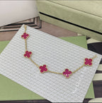 Bubble Pink Clover Necklace