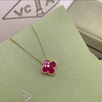 Bubble Pink Clover Necklace