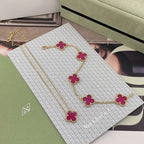 Bubble Pink Clover Necklace