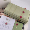 Bubble Pink Clover Necklace