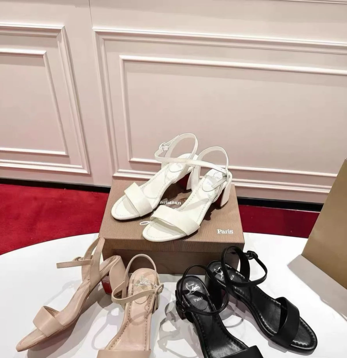 Round-Toe Block Heel Lace-Up Sandals