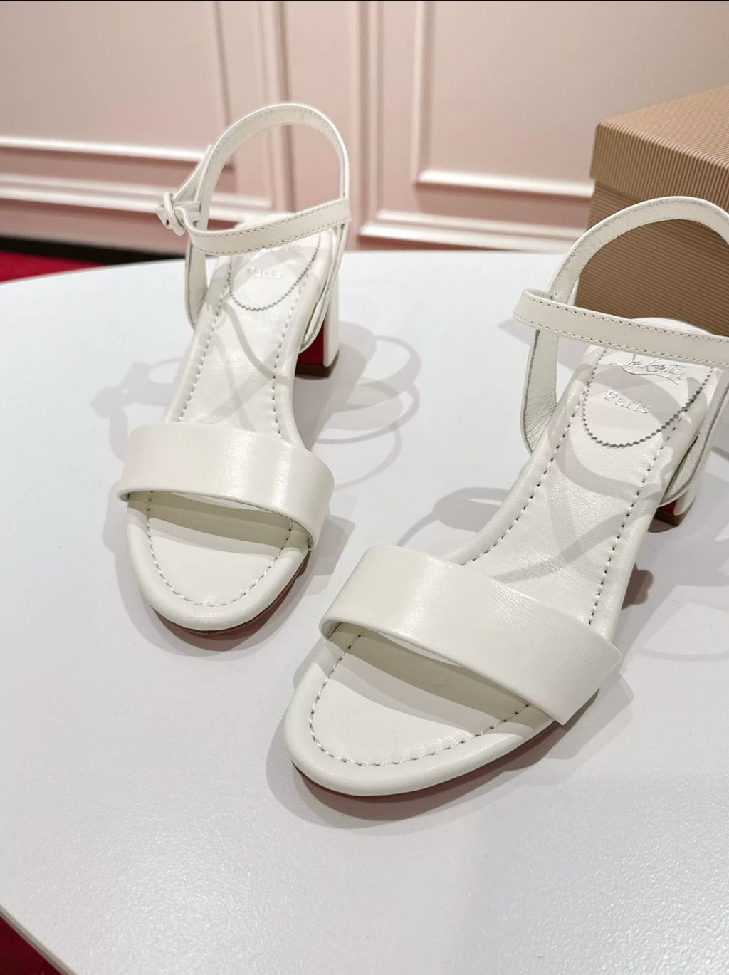 Round-Toe Block Heel Lace-Up Sandals