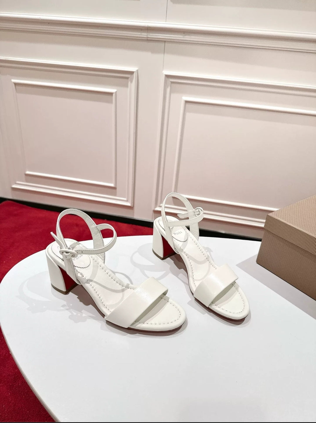 Round-Toe Block Heel Lace-Up Sandals