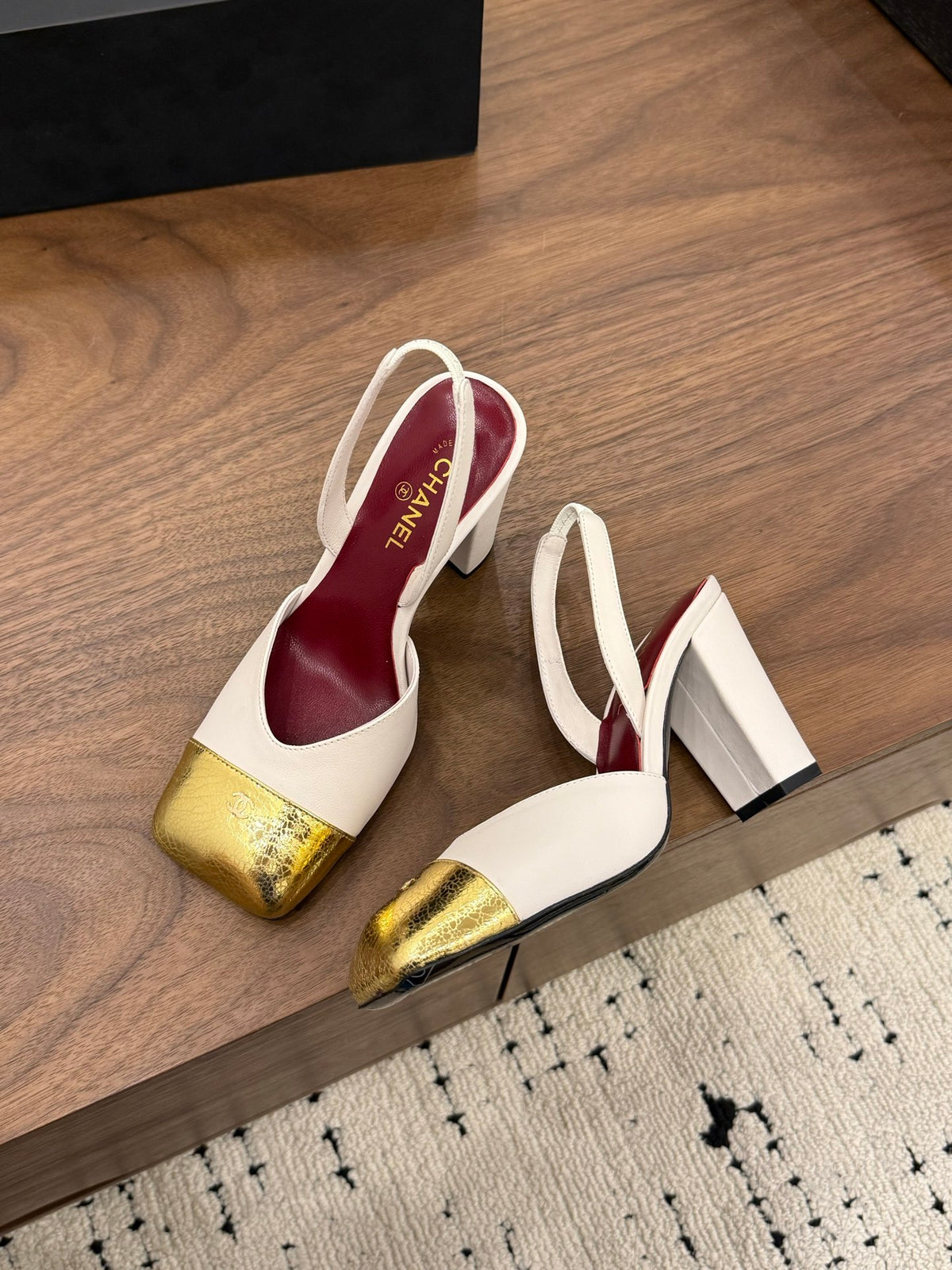 Square-Toe Slingback Mary Jane Heeled Sandals