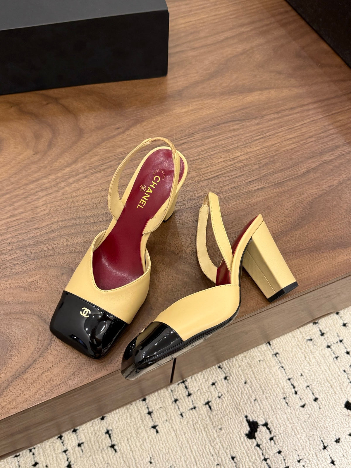 Square-Toe Slingback Mary Jane Heeled Sandals