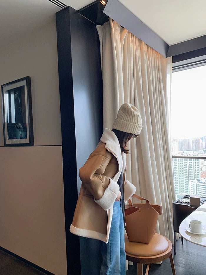 Luxe Shearling Aviator Jacket