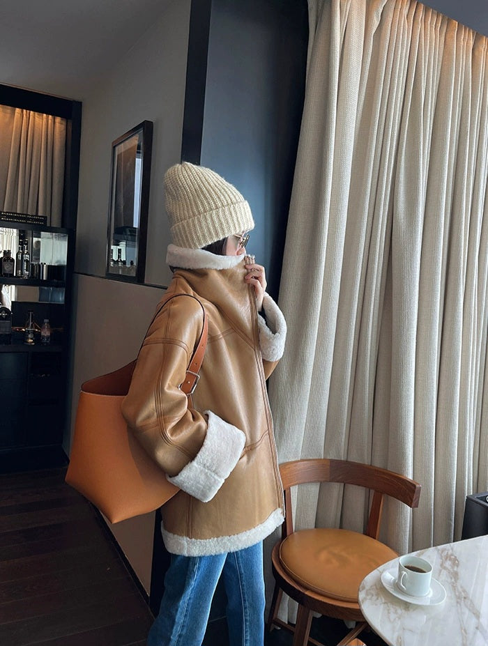 Luxe Shearling Aviator Jacket