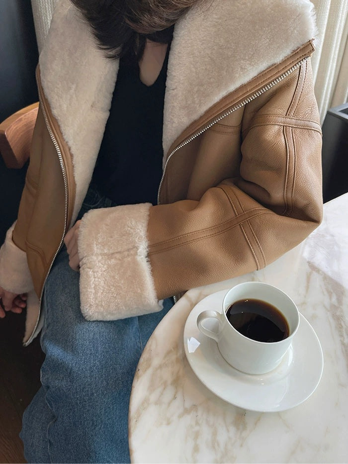 Luxe Shearling Aviator Jacket