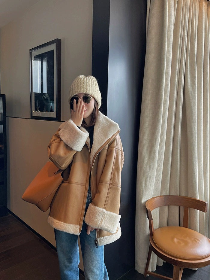 Luxe Shearling Aviator Jacket