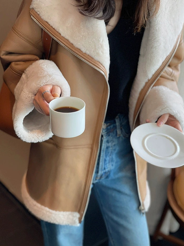 Luxe Shearling Aviator Jacket