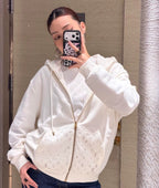 26FW Reflective Monogram Zip Hoodie