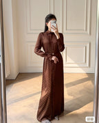 Monogram Belted Shirt Dress | Brown &amp; Yellow | S · M · L