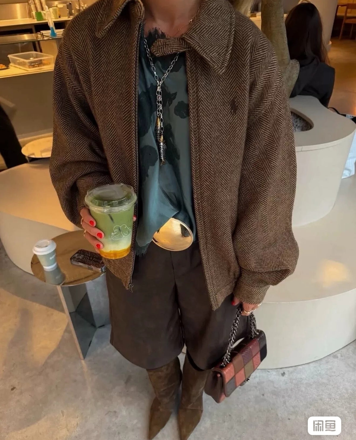 26 AW Pony Embroidered Herringbone Wool Jacket