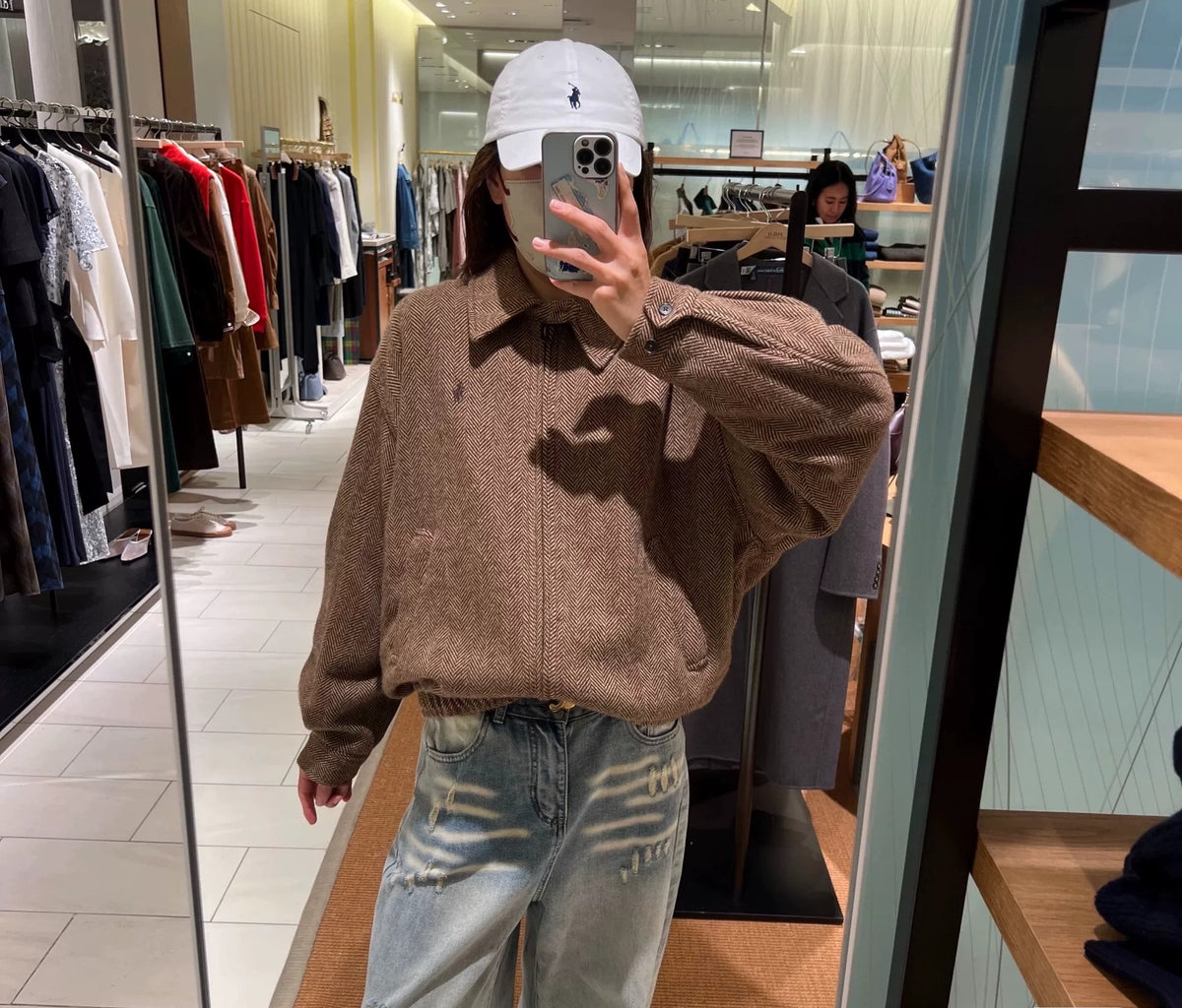 26 AW Pony Embroidered Herringbone Wool Jacket