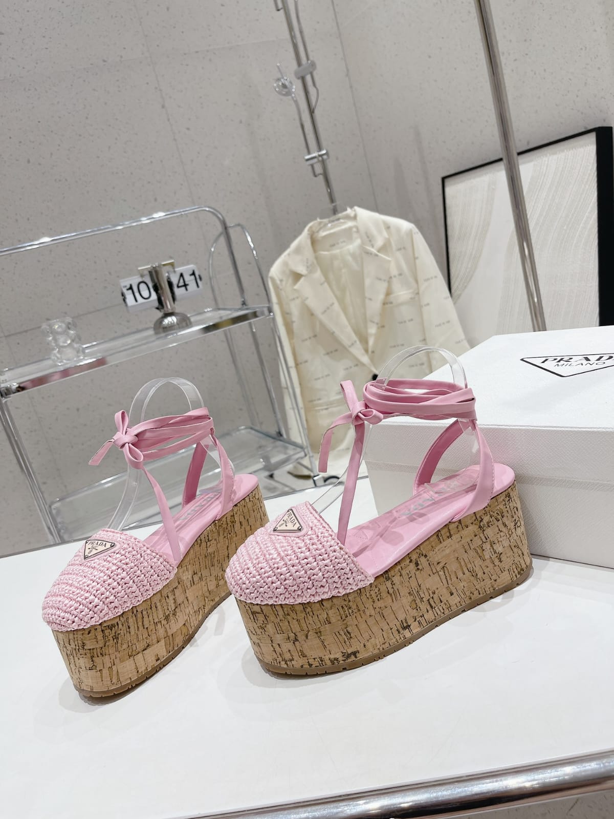 P*ra*da 2023 Roman Woven Wood Grain Sandals: Eco-Friendly Retro Chic