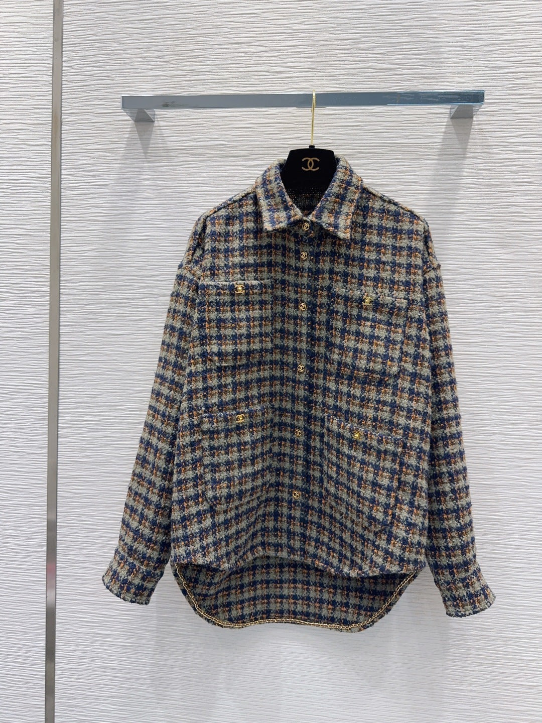 Contrast Check Logo Button Shirt Jacket | 2026